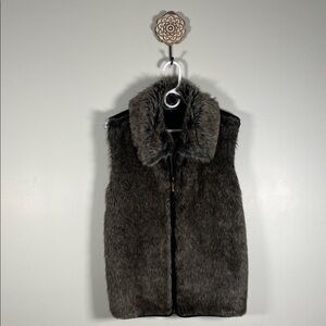 Women Lisa International Faux Fur Vest - Dark Brown Medium